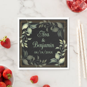 Personalized elegant cocktail party napkins weddin