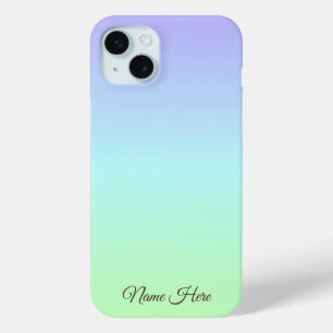 Personalized Elegant Colourful Rainbow Brown Scrip iPhone 15 Mini Case