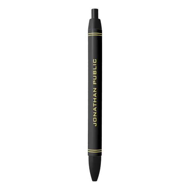 Personalized Elegant Custom Gold Colour Name Black Ink Pen (Front Vertical)