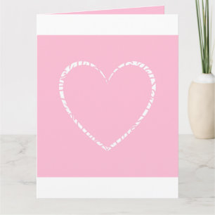 Personalized Elegant, Cute Pink Heart Valentine's Card