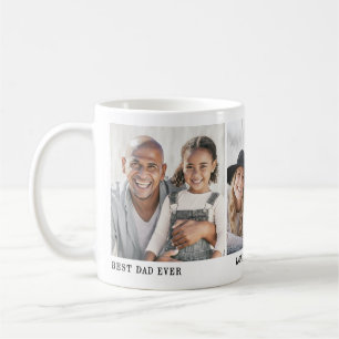 Personalized Elegant Dad 3 Photo Coffee Mug