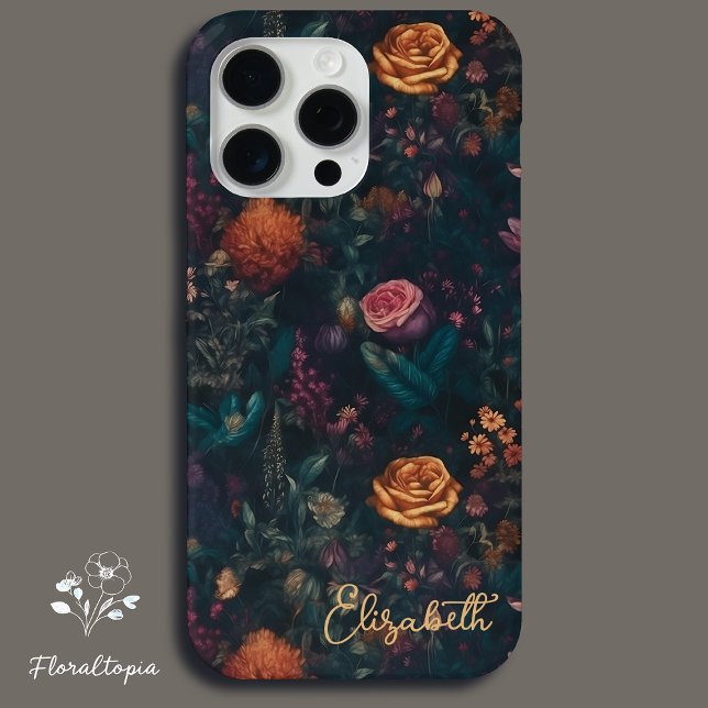 Personalized Elegant Dark Gothic Floral Rose Case-Mate iPhone Case (Creator Uploaded)