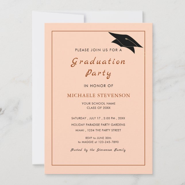 Personalized Elegant Design Graduation Invitation (Front)