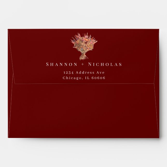 Personalized Elegant Fall Bouquet Envelope (Back (Top Flap))
