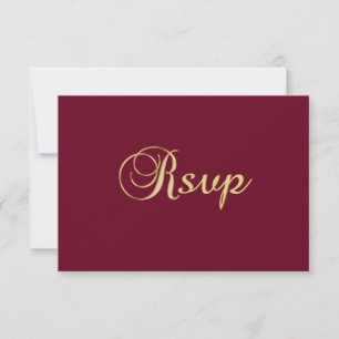Personalized Elegant Fall Burgundy RSVP Wedding Card