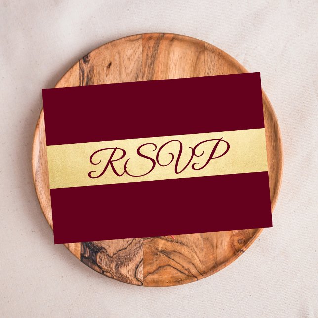 Personalized Elegant Fall Burgundy RSVP Wedding Card (Creator Uploaded)