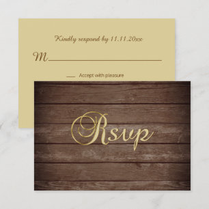 Personalized Elegant Fall Rustic Wood RSVP Wedding Invitation
