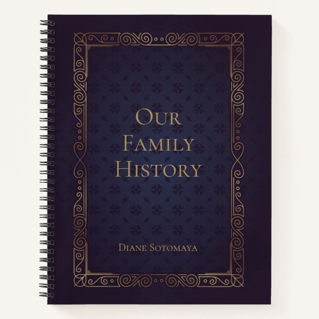 Personalized Elegant Family History Notebook (Front)