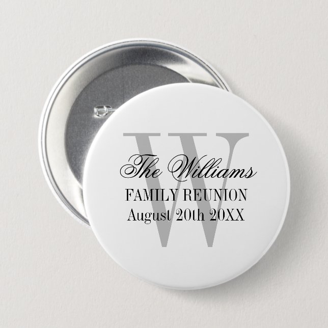 Personalized elegant family reunion party buttons (Front & Back)