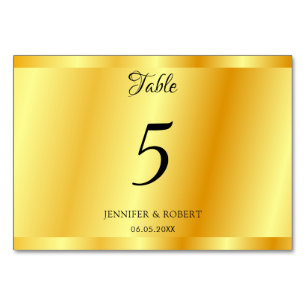 Personalized Elegant Faux Gold Script Template Table Number