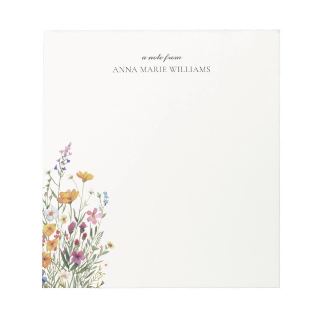  Personalized Elegant Floral Chic Notepad (Front)