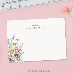Personalized Elegant Floral Note Card