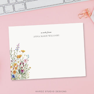 Personalized Elegant Floral Note Card