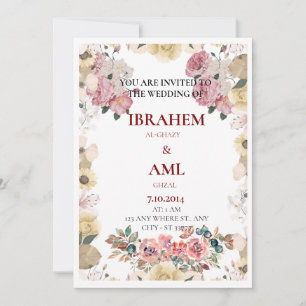 Personalized Elegant Floral Wedding Invitation