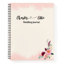 Personalized Elegant Floral wedding journal