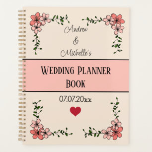 Personalized Elegant Floral Wedding Planner Book
