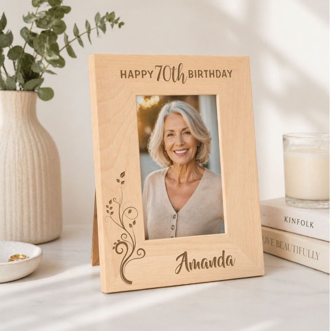 Personalized Elegant Foliage 80th Birthday Etched Frames (Creator Uploaded)