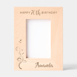 Personalized Elegant Foliage 80th Birthday Etched Frames
