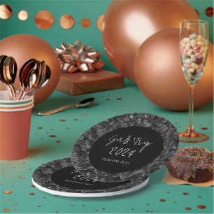 Personalized Elegant Girls Trip Faux Glitter Foil Paper Plate