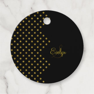 Personalized Elegant Glitter Gold Favour Tags