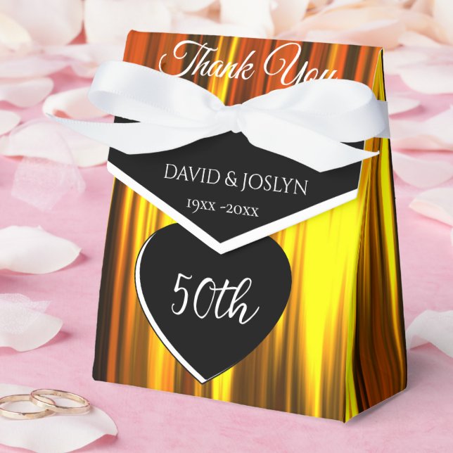 Personalized Elegant Gold 50th Wedding Anniversary Favor Box (Wedding)