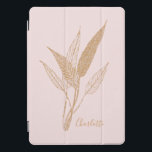 Personalized Elegant Gold Botanical Line Art Pink iPad Pro Cover<br><div class="desc">This delicate botanical design features intricately drawn gold leaves against a soft blush pink background, creating a sophisticated and timeless aesthetic. Inspired by nature’s elegance and minimalist line art, this design is perfect for those who appreciate refined simplicity with a touch of luxury. The subtle yet eye-catching gold colour adds...</div>