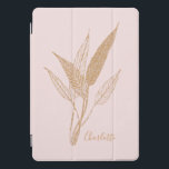 Personalized Elegant Gold Botanical Line Art Pink iPad Pro Cover<br><div class="desc">This delicate botanical design features intricately drawn gold leaves against a soft blush pink background, creating a sophisticated and timeless aesthetic. Inspired by nature’s elegance and minimalist line art, this design is perfect for those who appreciate refined simplicity with a touch of luxury. The subtle yet eye-catching gold colour adds...</div>