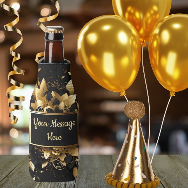 Personalized Elegant Gold Bottle Cooler (Creator Uploaded)