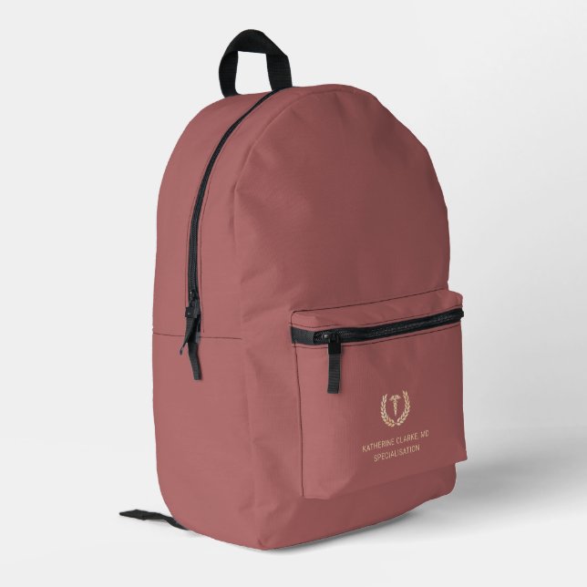 Personalized Elegant Gold Foil Medical Symbol Printed Backpack (Back Corner Left)