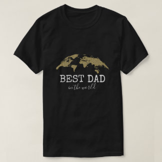 Personalized Elegant Gold Glitter Best Dad T-Shirt