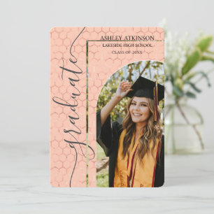 Personalized Elegant Gold Glitter Photo Graduation Invitation