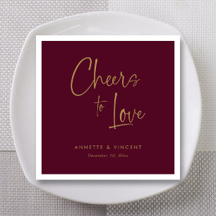 Personalized Elegant Gold Hand Lettering Wedding Napkin