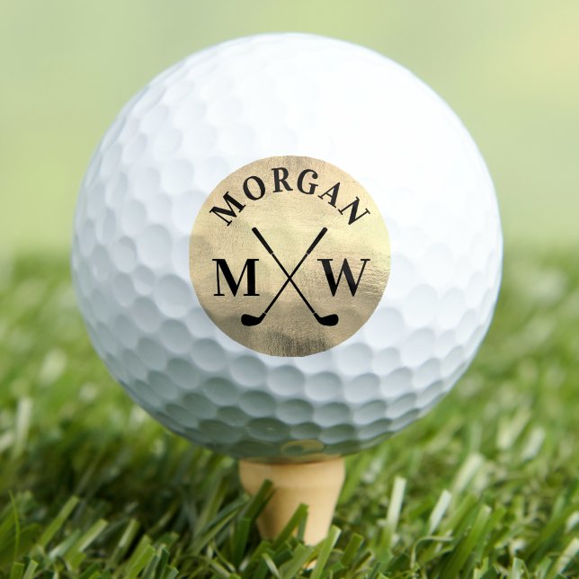 Personalized Elegant Gold Monogram Golf Balls (Personalized Elegant Gold Monogram Golf Balls )