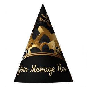 Personalized Elegant Gold Party Hat