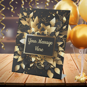 Personalized Elegant Gold Pedestal Sign