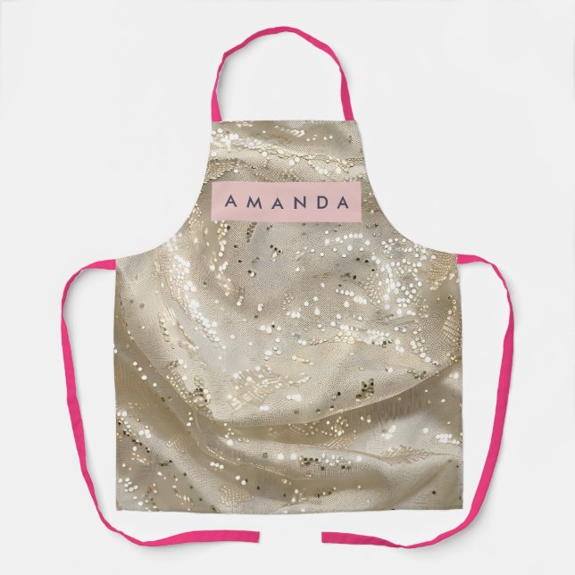Personalized Elegant Gold Sparkle Apron (Front)