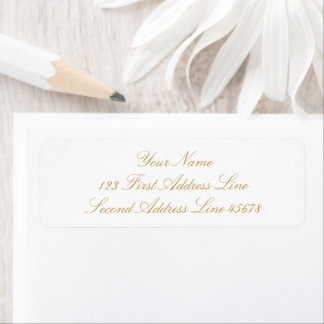Personalized Elegant Gold & White Return Address