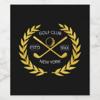 Personalized Elegant Golf Club Gold Wreath  