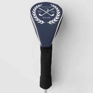 Personalized Elegant Golf Club Logo Gold Wreath   Head Cover