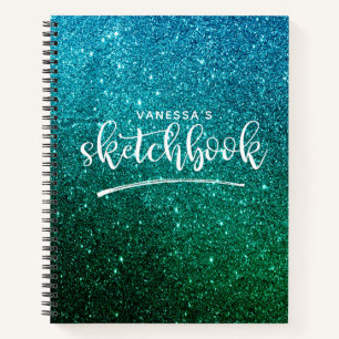 Personalized Elegant Green Teal Notebook