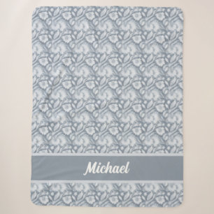 Personalized Elegant Grey & White Blanket