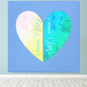 Personalized Elegant His and Hers Half Hearts Canvas Print