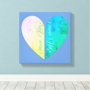Personalized Elegant His and Hers Half Hearts Canvas Print
