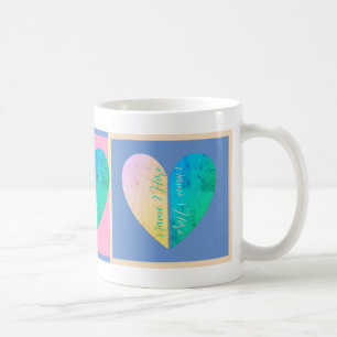 Personalized Elegant His and Hers Half Hearts Coffee Mug