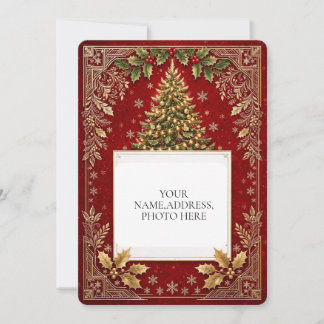 Personalized Elegant Holiday Greeting Invitation