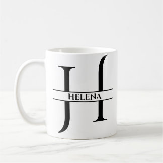 Personalized Elegant Initial Letter H Coffee Mug
