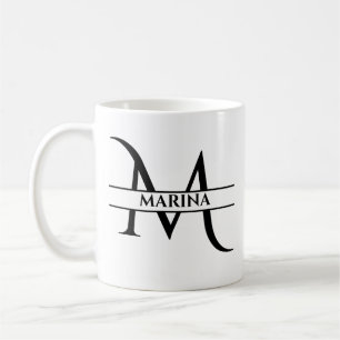 Personalized Elegant Initial Letter M Coffee Mug