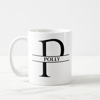 Personalized Elegant Initial Letter P Coffee Mug