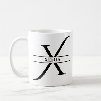 Personalized Elegant Initial Letter X Coffee Mug