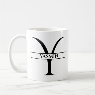 Personalized Elegant Initial Letter Y Coffee Mug
